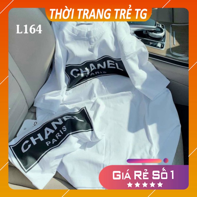 Áo thun 💕𝑭𝒓𝒆𝒆𝒔𝒉𝒊𝒑💕 Áo phông form rộng dáng Unisex L164, mặc cặp, nhóm, lớp in chữ CN Paris