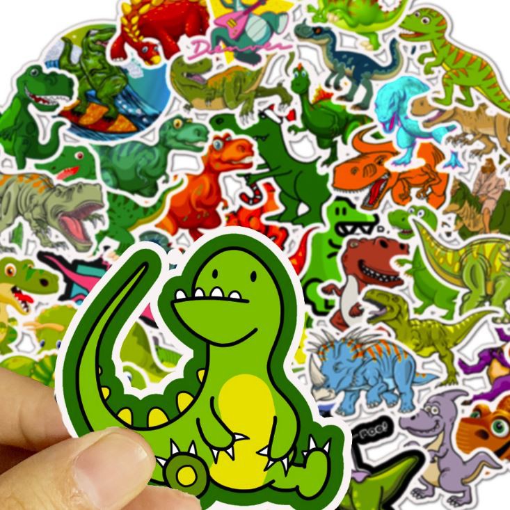 Sticker KHỦNG LONG nhựa PVC không thấm nước, dán nón bảo hiểm, laptop, điện thoại, Vali, xe,  Cực COOL#23