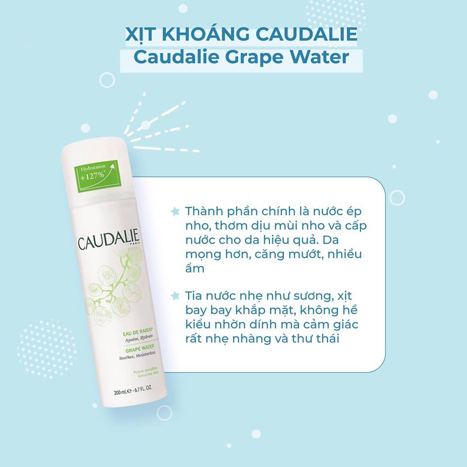 Xịt khoáng Caudalie Grape Water chiết xuất nho hữu cơ/nho sạch organic Nội địa Pháp - Naa Cosmetic | BigBuy360 - bigbuy360.vn