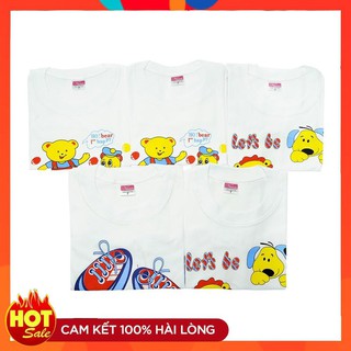 Combo 5 Áo bo cổ tay dài trắng Nanio