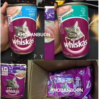 Pate cho mèo whiskas túi 85gr và lon 400gr