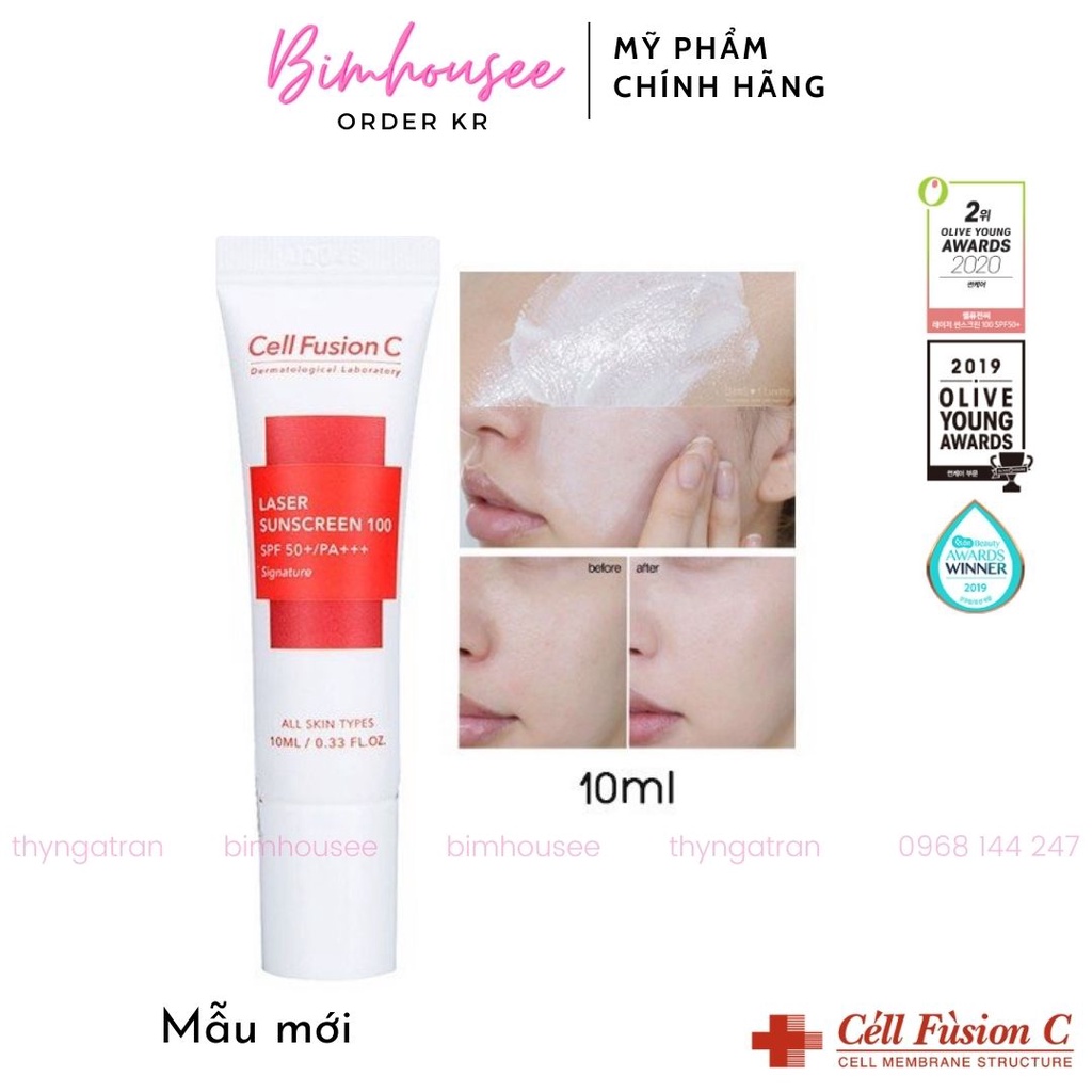 [10ml] Kem chống nắng Cell Fusion C Laser Toning Clear Sunscreen 100