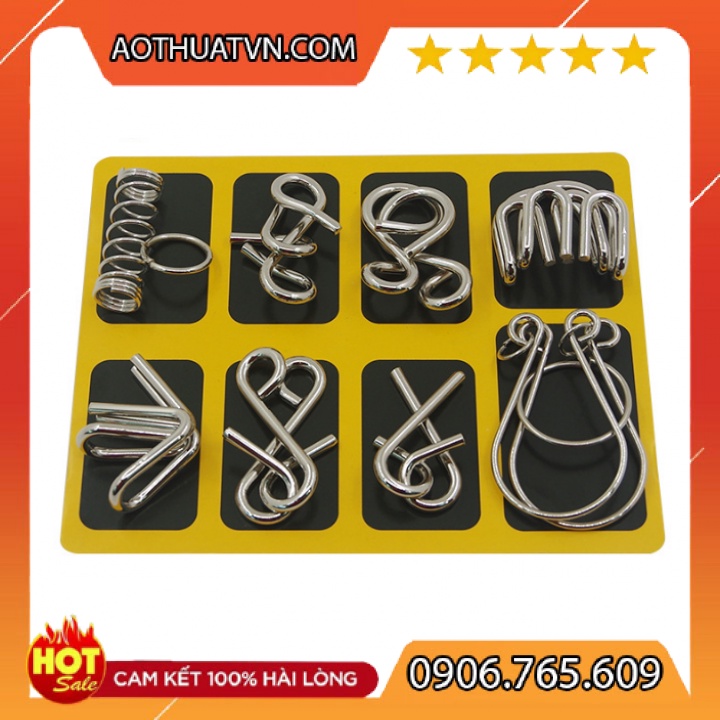 Bộ Trò chơi 8 khóa trí tuệ hack não - Iron puzzle set of 8