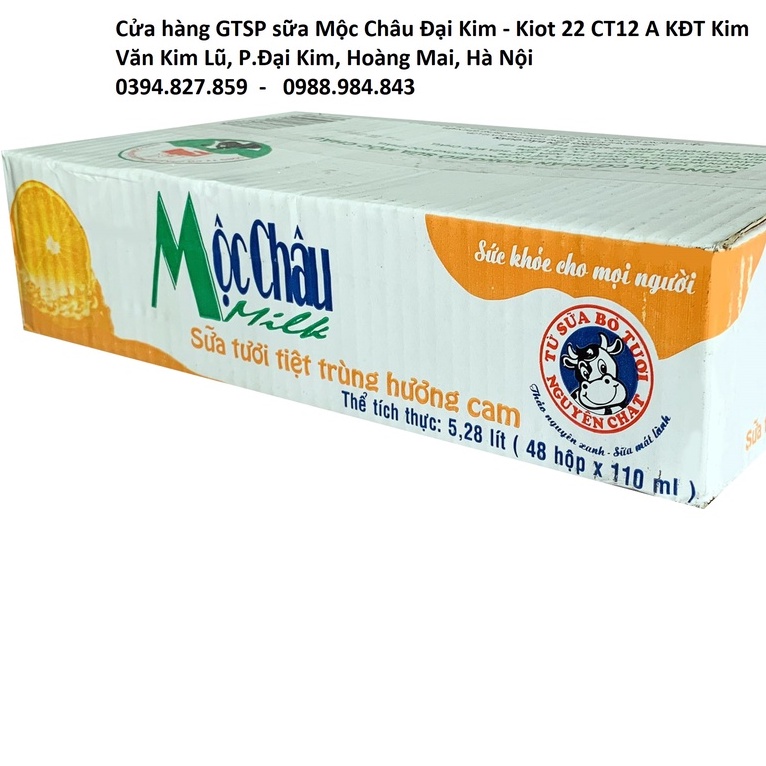 Sữa tươi 110 ml các vị Mộc Châu (cam/dâu/dừa/socola/có đường/ít đường)