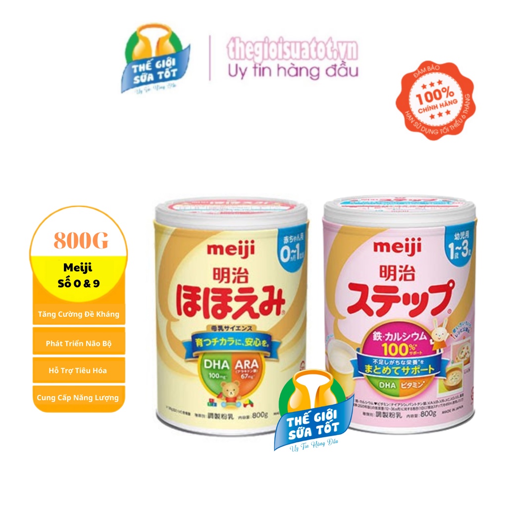 Sữa Meiji Số 0 Và Số 9 Nội Địa Nhật - 800G - SữaTăng Đề Kháng Cho Bé thegioisuatot