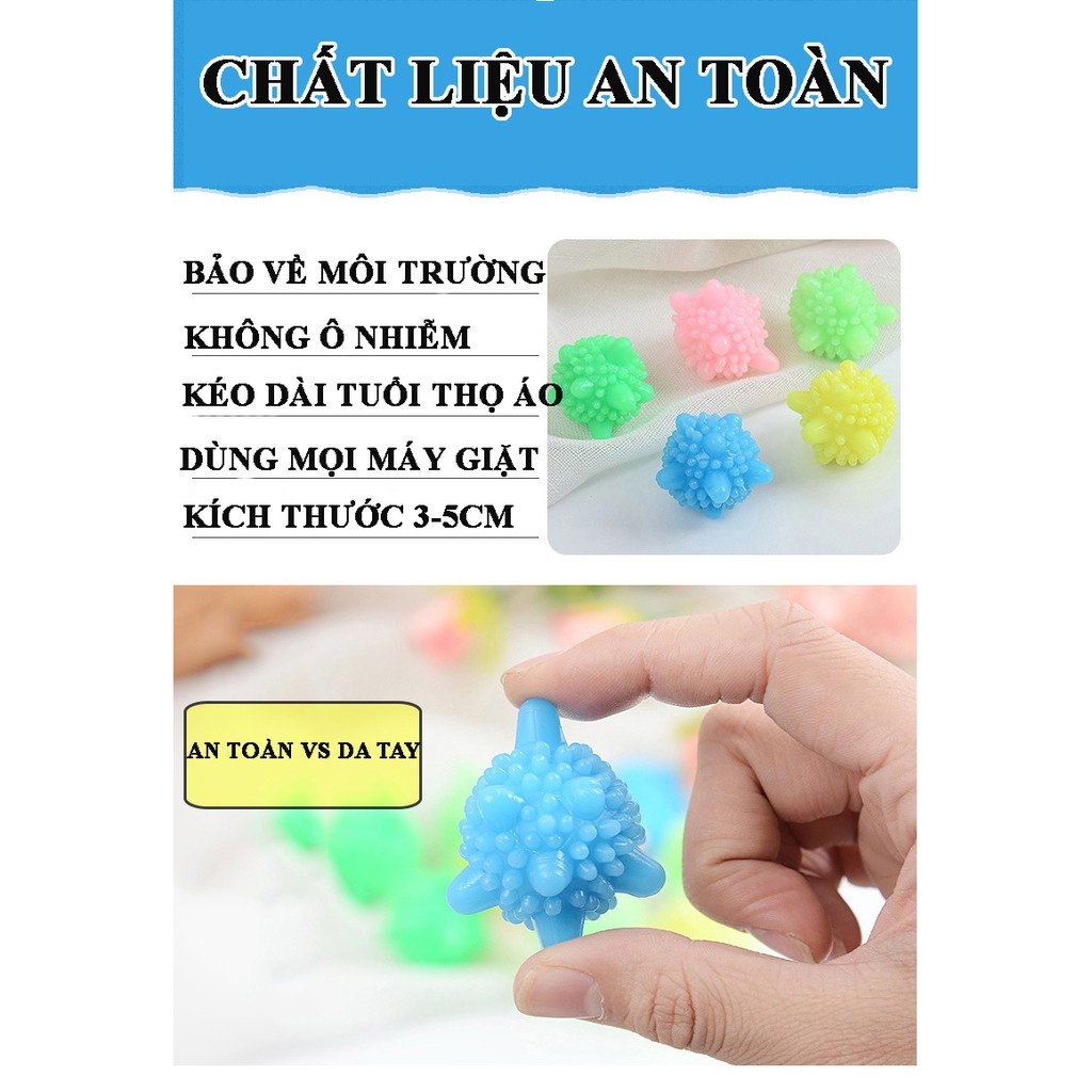 Viên giặt quần áo cầu gai chống nhăn và làm mềm vải NHỰA PVC [ COMBO 5 VIÊN ]