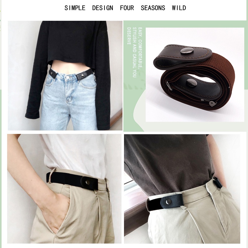 Dây Thắt Lưng Co Giãn Có Khóa Cài Tùy Chỉnh Hợp Thời Trang Cho Quần Jean/ Đầm Jean/ Quần Jean Nam/ Nữ