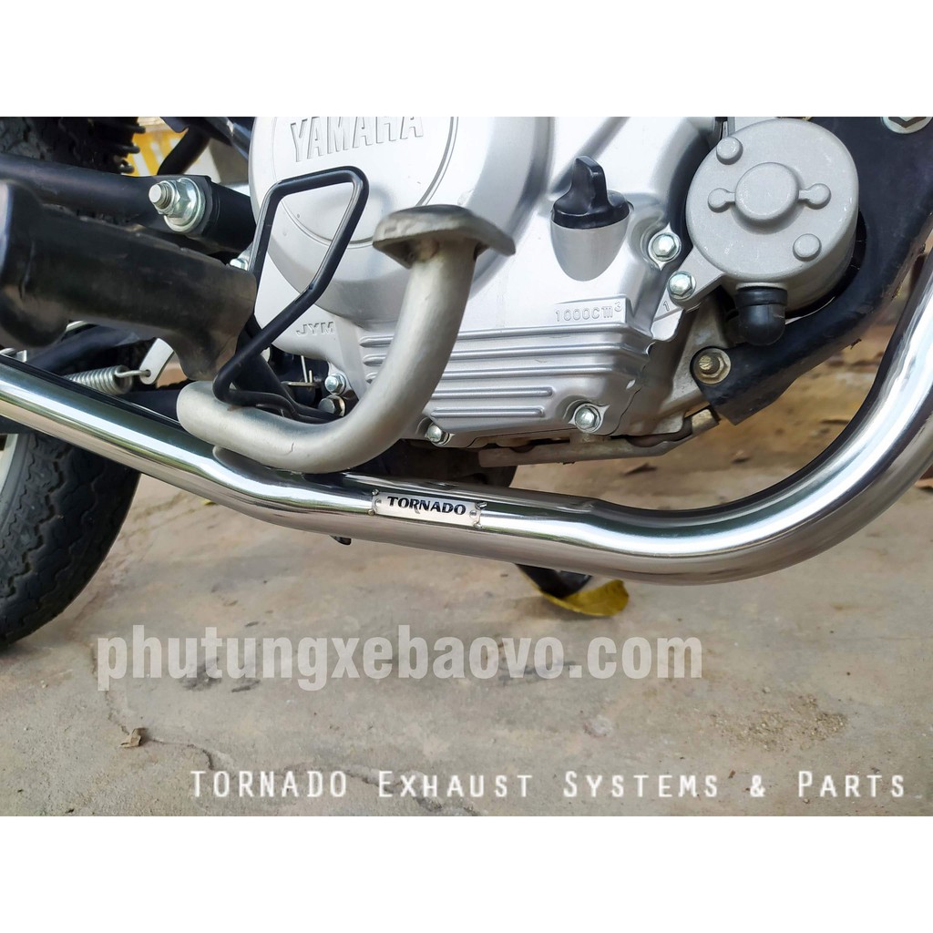 Cổ pô yamaha YB125 TORNADO làm bằng Titan và inox304