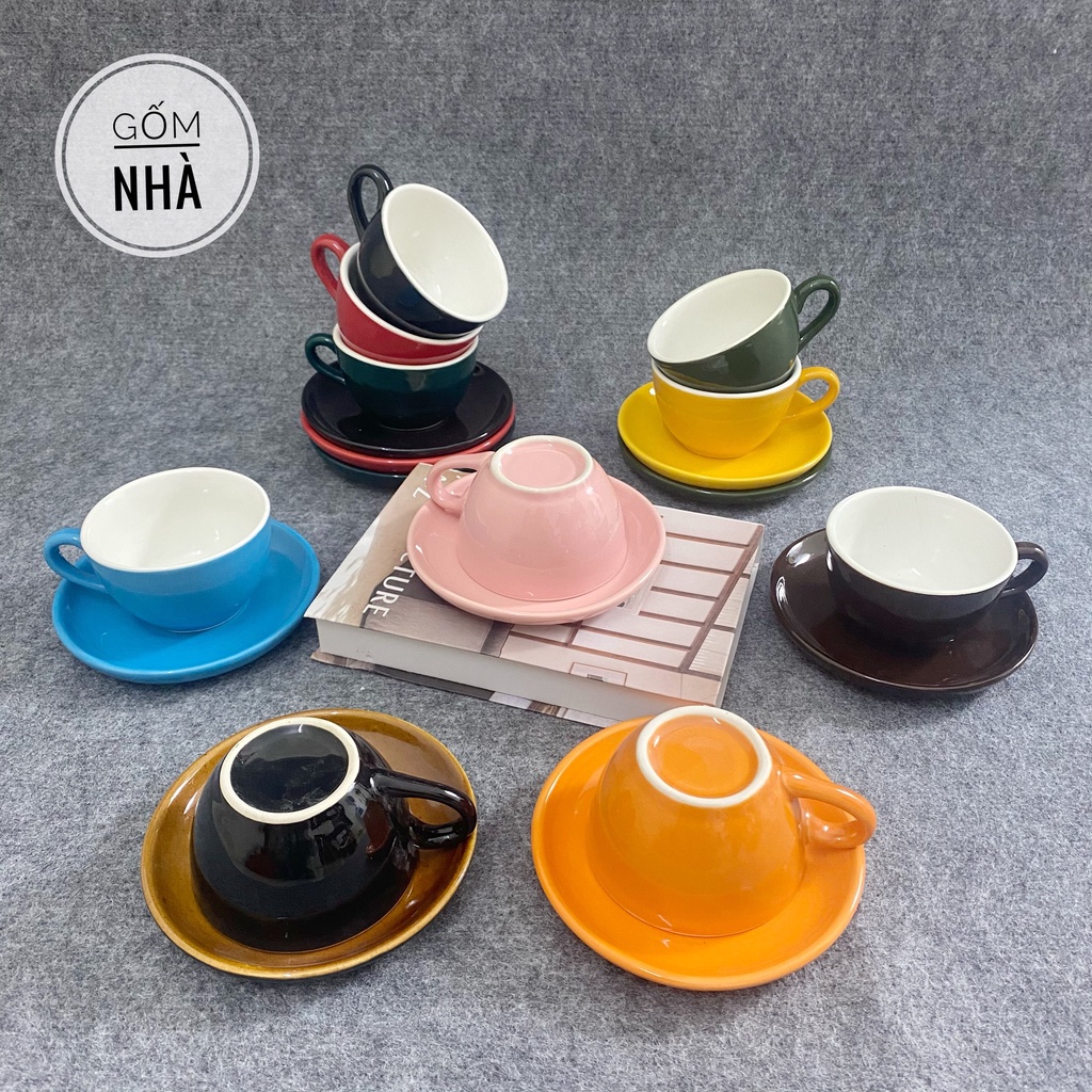 Bộ tách cafe cappuccino☕☕ly coffee capuchino 200ml☕☕ Tách uống trà/ cà phê Bát Tràng