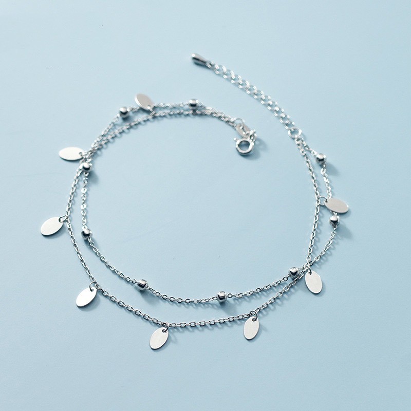 Lắc chân bạc nữ H.A.S dạng dây đôi phong cách Boheme - Lắc chân bạc chuẩn | BigBuy360 - bigbuy360.vn