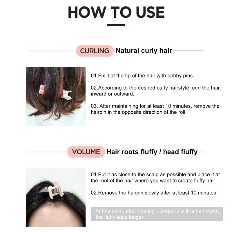 Set 2 Dụng Cụ Uốn Xoăn Tóc Tự Dính Tiện Dụng