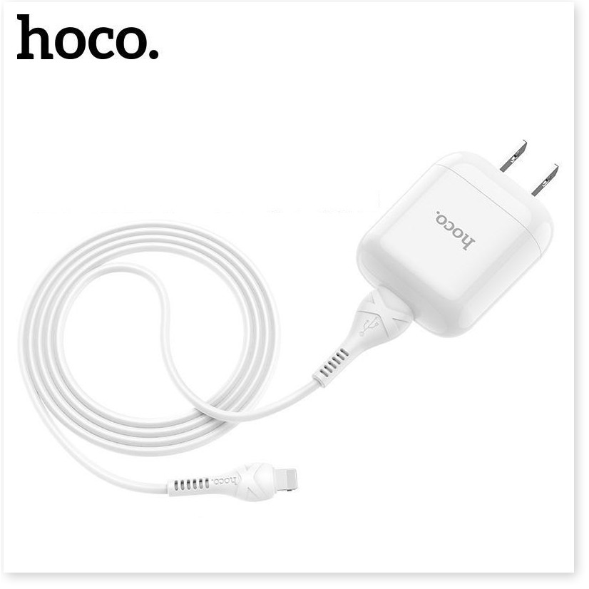 Combo cốc sạc và cáp sạc Hoco HK2 Lightning hỗ trợ sạc nhanh 3.4A cho iPhone/iPad thân cốc sạc làm từ nhựa ABS bền chắc