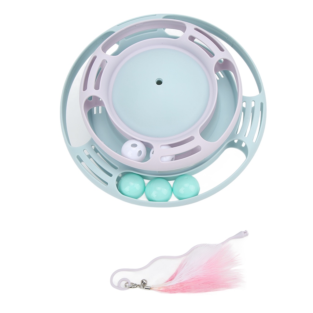 Đồ chơi bàn xoay 3 tầng lăn bóng tương tác dành cho mèo - An Toàn Đa Năng Vui Nhộn oxygen072