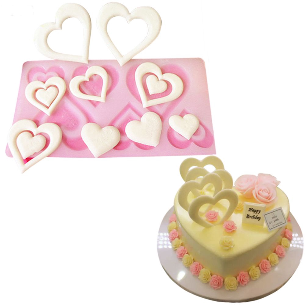 Khuôn làm bánh cupcake / bánh kem phong cách Valentine dùng trang trí độc đáo