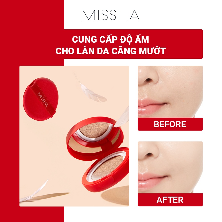 [2 Tone Màu] Phấn Nước Mỏng Mịn - Che Phủ Tốt - Lâu Trôi Missha Velvet Finish Cushion SPF50+ PA+++