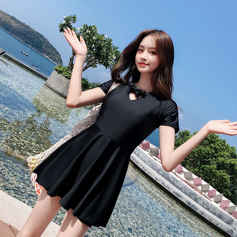 Swimsuit women cover belly slim new net red one-piece conservative beach skirt large size student ins wind | BigBuy360 - bigbuy360.vn