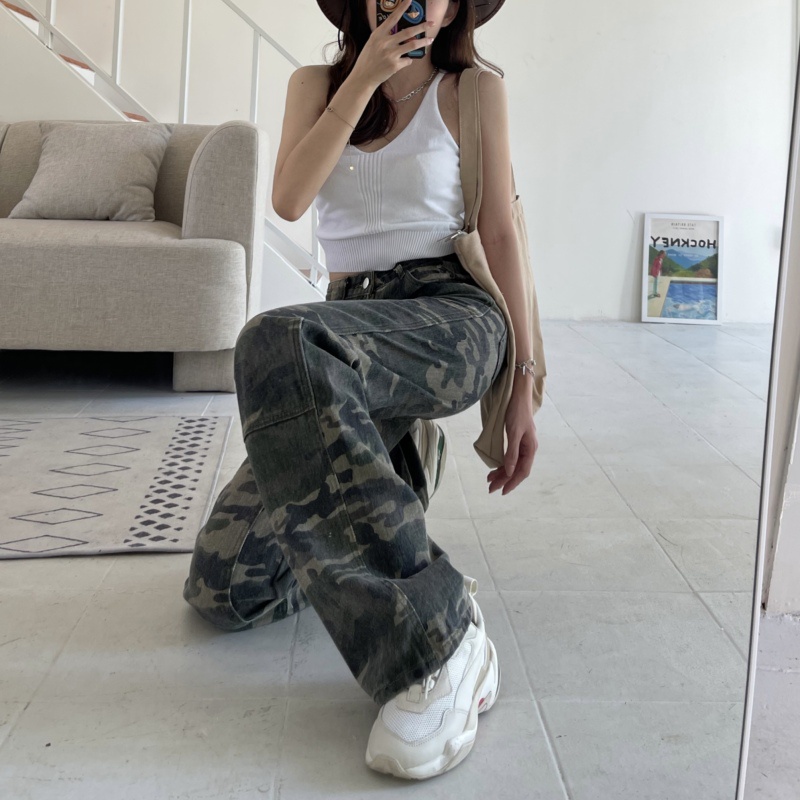 Quần jean dài lưng cao thời trang cho nữ