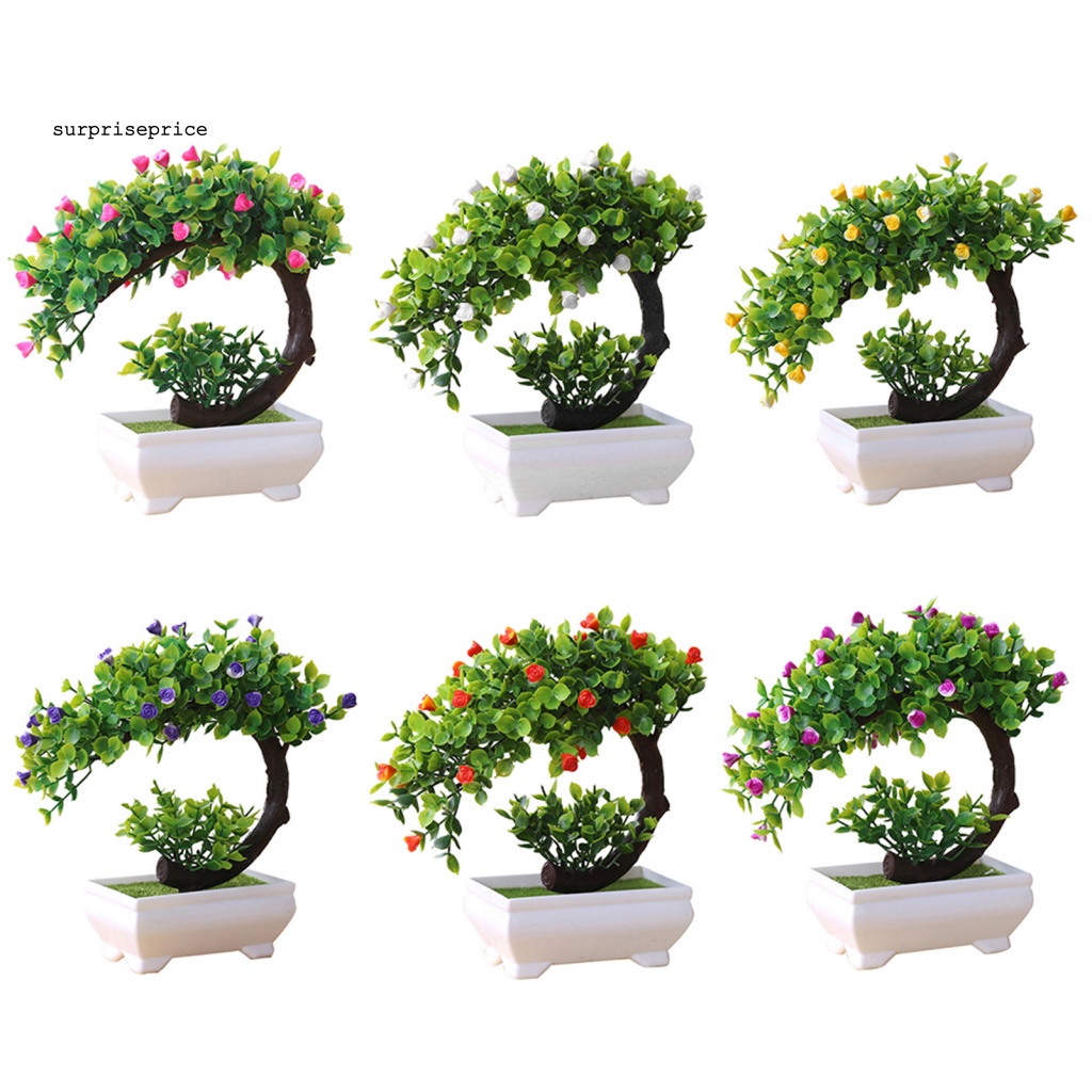 Chậu Cây Giả Hình Bán Nguyệt Trang Trí Nội Thất