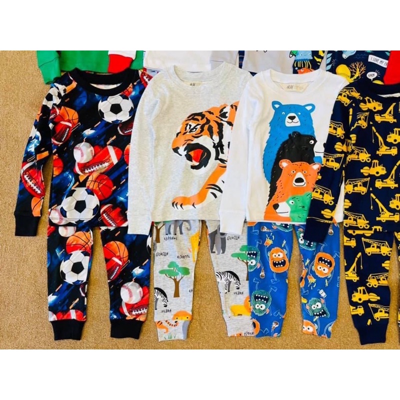 Set 2 bộ thun cotton HM dư xịn bé trai