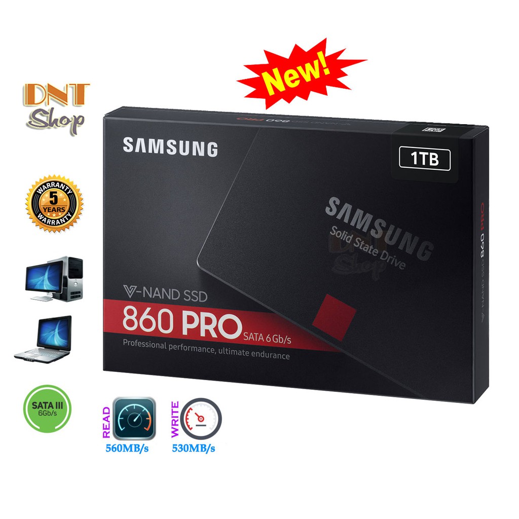 Ổ cứng SSD Samsung 860 PRO 1TB Chính Hãng - BH 5 Năm 1 Đổi 1
