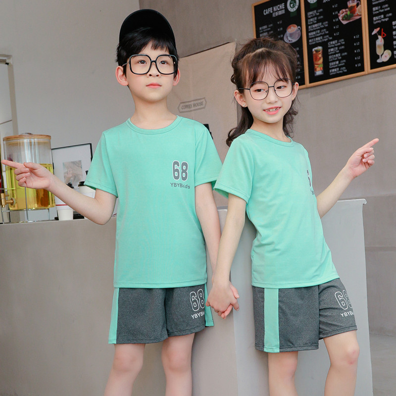 Bộ Đồ Thể Thao Áo Thun Tay Ngắn Phối Quần Short Nhanh Khô Thời Trang Mùa Hè Cho Bé