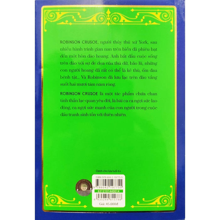 Sách - Robinson Crusoe - Tác giả Daniel Defoe - Tác phẩm chọn lọc văn học Anh