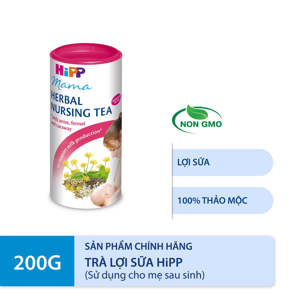 Combo 2 lon Trà cốm lợi sữa HiPP cho mẹ sau sinh 200g