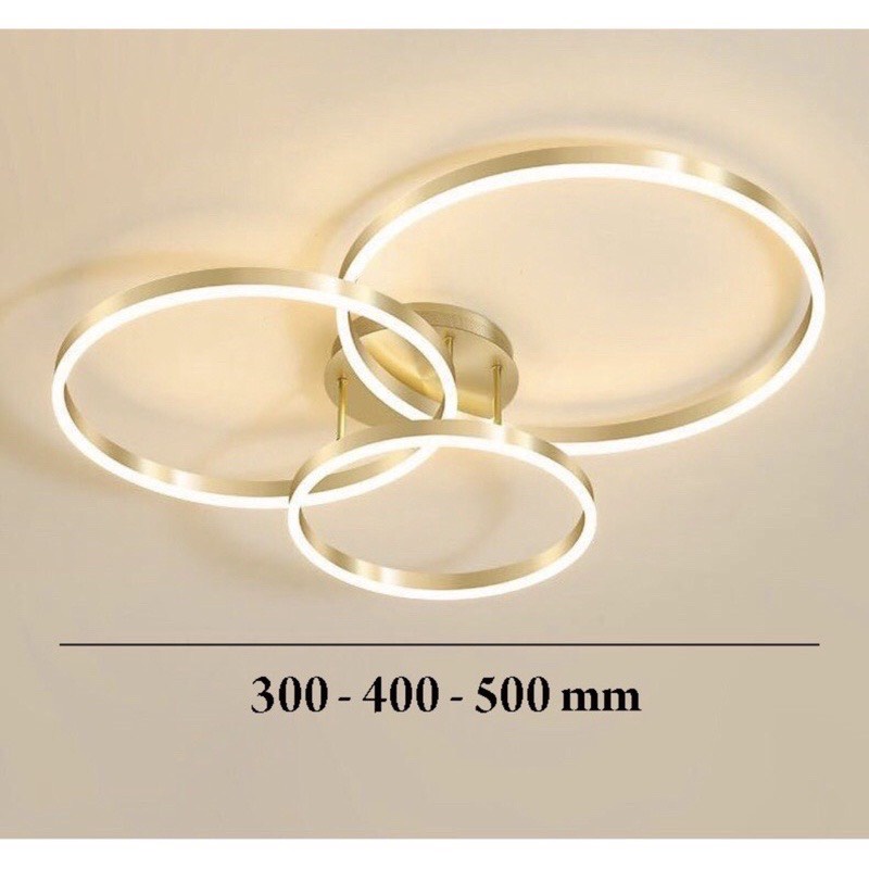 Đèn ốp trần 3 vòng hiện đại decor phòng khách,ngủ,bếp ăn,ánh sáng 3 màu kèm điều khiển từ xa
