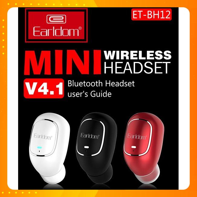 Tai nghe Bluetooth Earldom ET-BH12 1 tai màu đen nhỏ gọn tiện lợi | Hàng chính hãng Earldom 100%