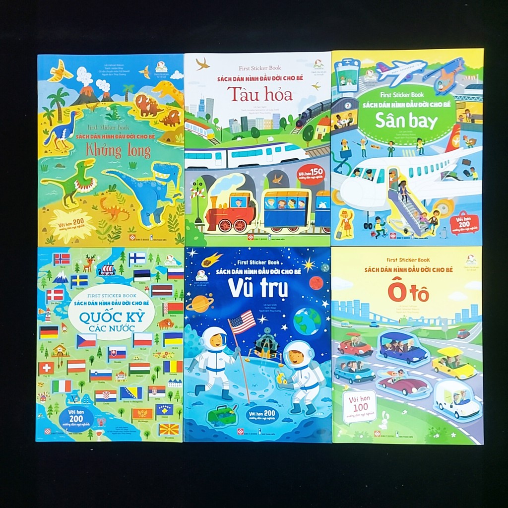 Sách - Sách dán hình đầu đời cho bé 6 cuốn (dành cho bé 3-8 tuổi)
