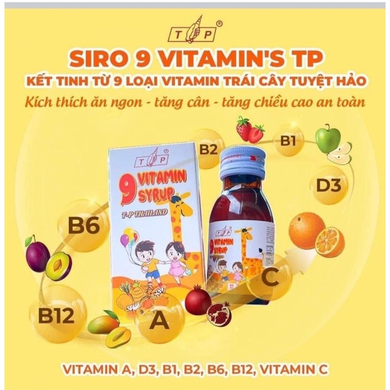 Siro Vitamin tăng cân TP Thái Lan 60ml cho trẻ từ 6 tháng đến người lớn