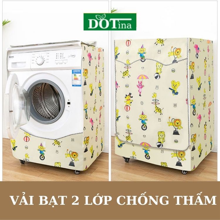 Áo Trùm Vỏ Bọc Máy Giặt Cửa Ngang Siêu Bền Vải Bạt Cao Cấp Loại Dày Chống Thấm Nước