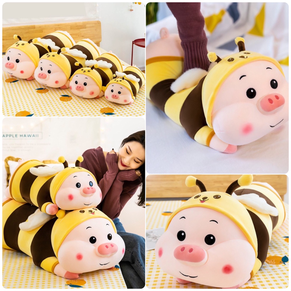 Gấu Bông Heo Ong Vàng Khổng Lồ , Thú Nhồi Bông Ong Vàng Cosplay Siêu Cute Kích Thước 1m2