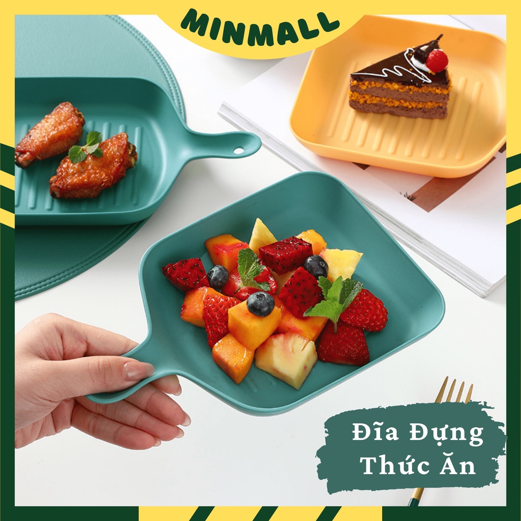 Đĩa Đựng Thức Ăn, Trái Cây, Bánh Kẹo Hình Chảo Có Tay Cầm