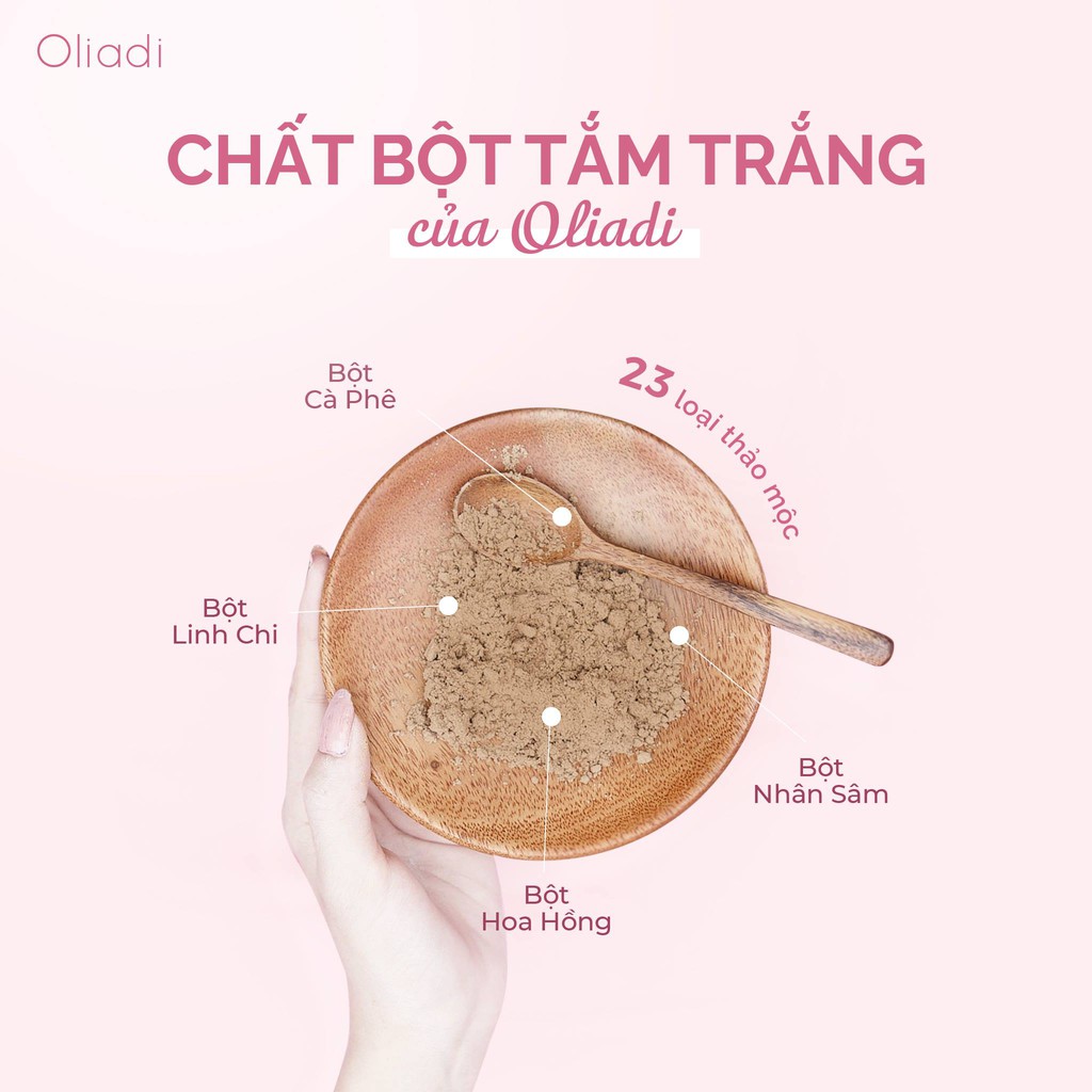 Bột tắm trắng toàn thân 23 vị thảo mộc Oliadi 3 túi 300g