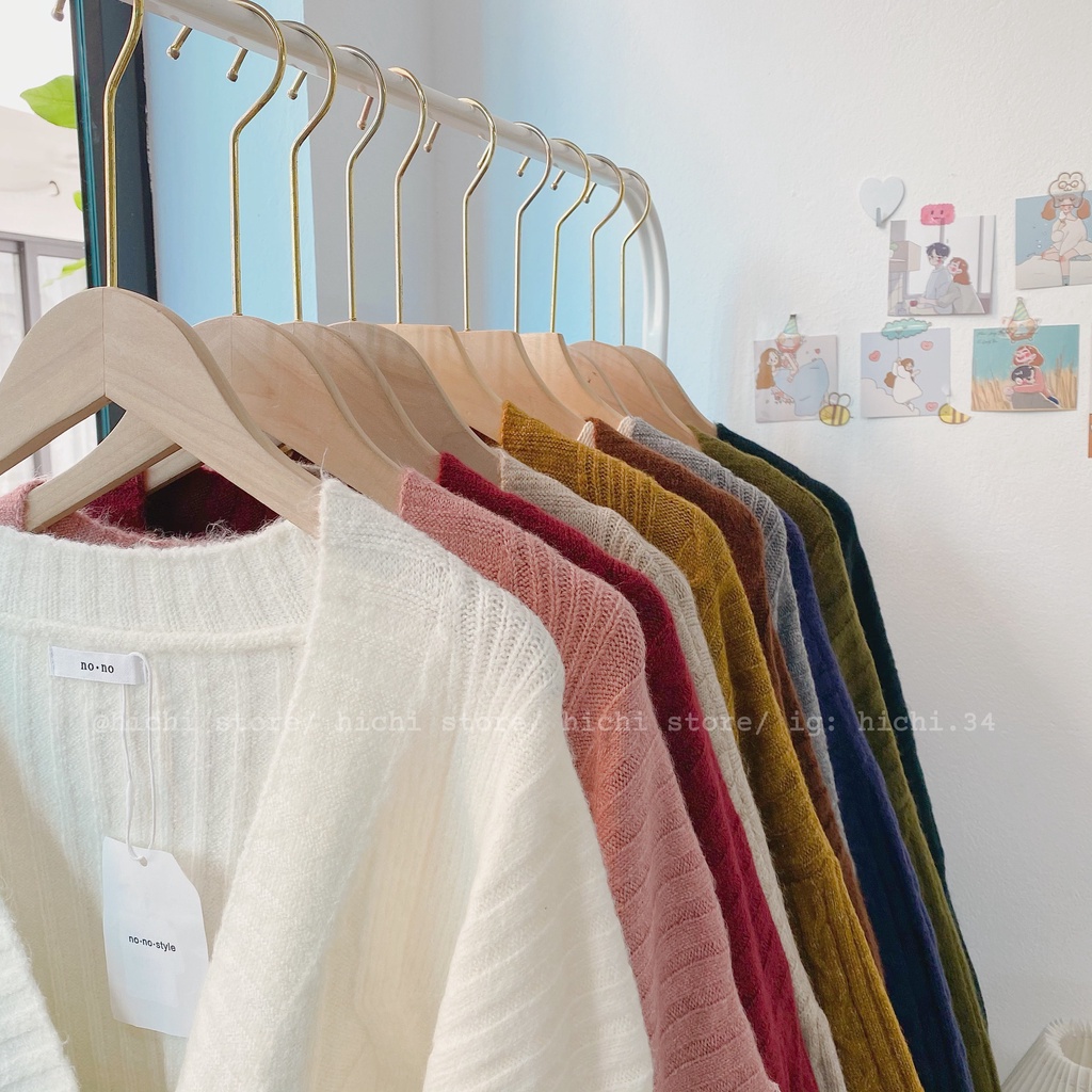 áo cadigan len khoác ngoài 10 màu dày ấm mùa đông hàn quốc hichi