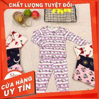 Bộ dài tay cotton bozip cho bé gái