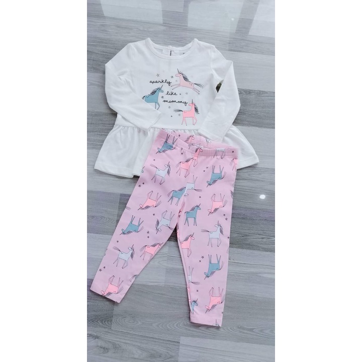 Bộ quần áo carter cho bé gái chất cotton xuất xịn