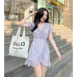 Đầm Jily - Đầm đắp chéo phối bèo