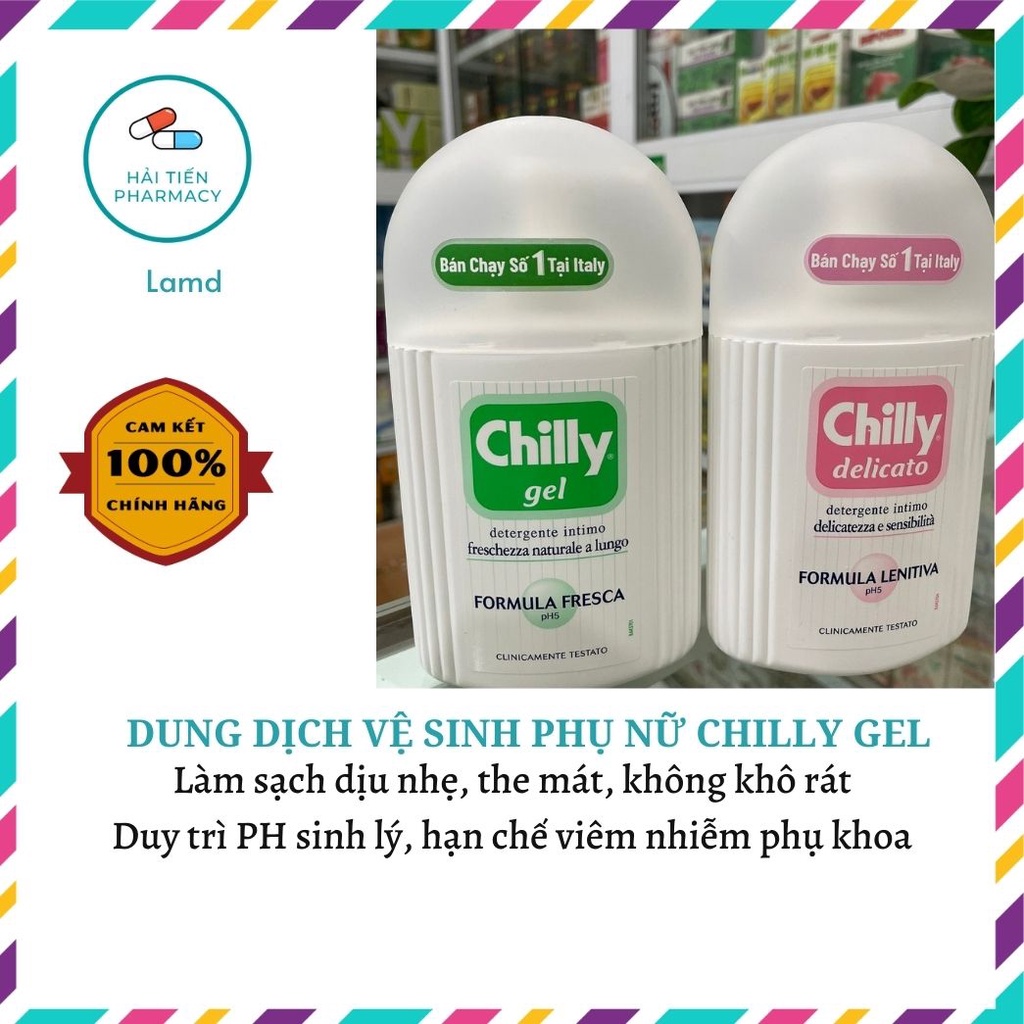 Chilly gel dung dịch vệ sinh phụ nữ nhập khẩu Ý