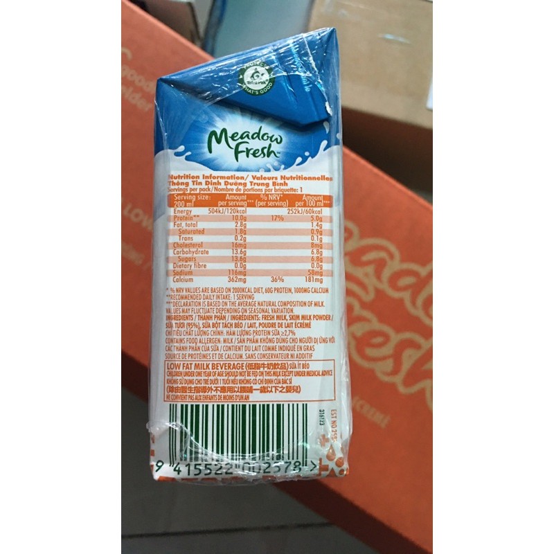 Sữa Meadow Fresh max canxi 200ml