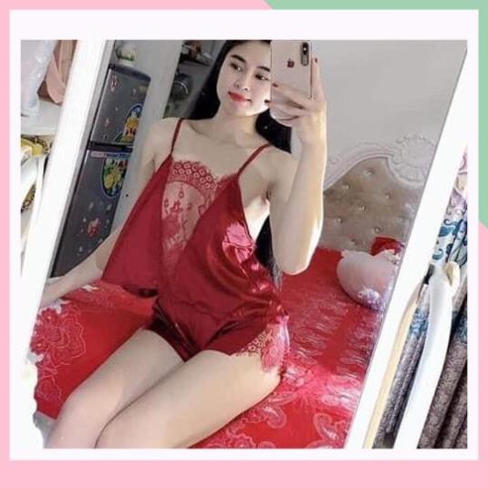 Đồ ngủ nữ lụa hai dây viền ren gợi cảm Màu đen huyền bí A | BigBuy360 - bigbuy360.vn