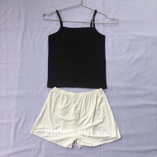 Bộ nữ mặc ở nhà quần lụa áo hai dây chất lụa mát mẻ mềm mại freesize