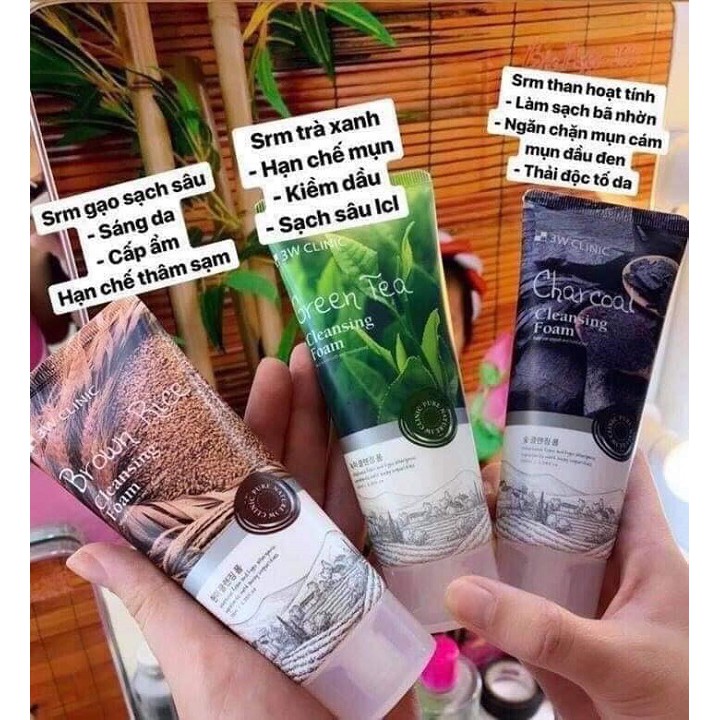 Sữa rửa mặt trắng da giảm mụn từ thiên nhiên 3W Clinic Hàn Quốc 100ml | BigBuy360 - bigbuy360.vn