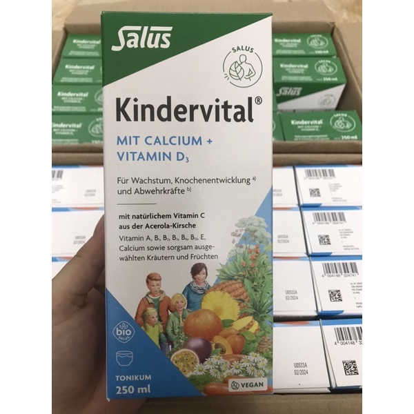 CANXI HỮU CƠ KINDERVITAL CHO BÉ 250ML  mẫu mới