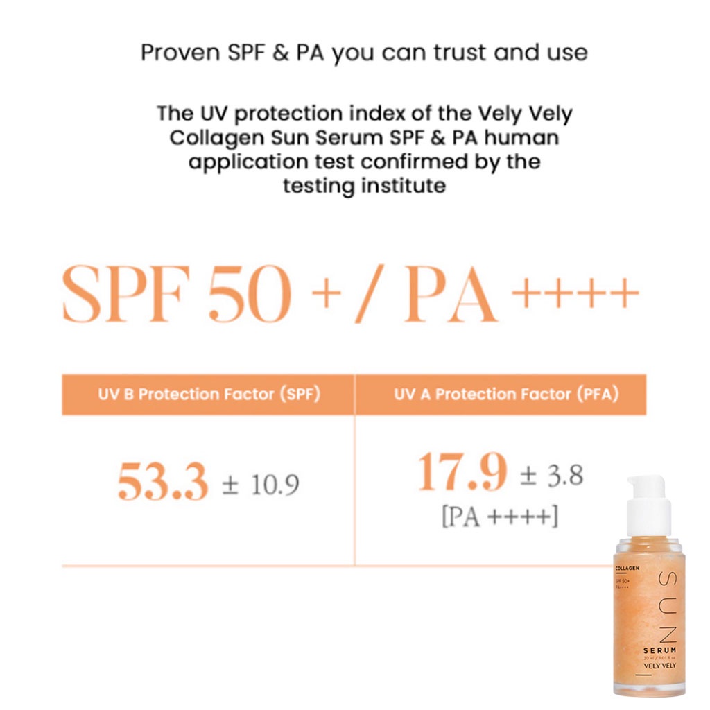 Serum chống nắng VELY VELY collagen 30ml Hàn Quốc