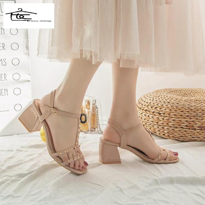 Giày Sandal Cao Gót Đế Dày Thời Trang Mùa Hè Cho Nữ