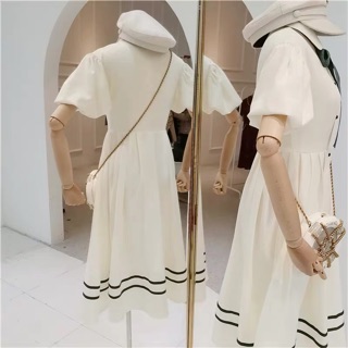 Đầm midi tiểu thư dáng xoè korea