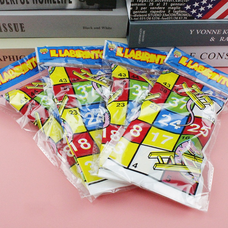 SUN Snake Ladder Educational Kids Toys Interesting Portable Flying Chess Family Party Board Game Set