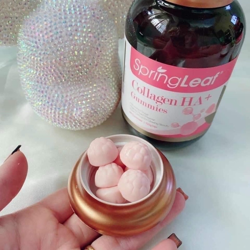 Kẹo Dẻo Collagen HA + Gummies SpringLeaf 60 viên- Làm đẹp da, giúp da căng mịn [Nội địa Úc]